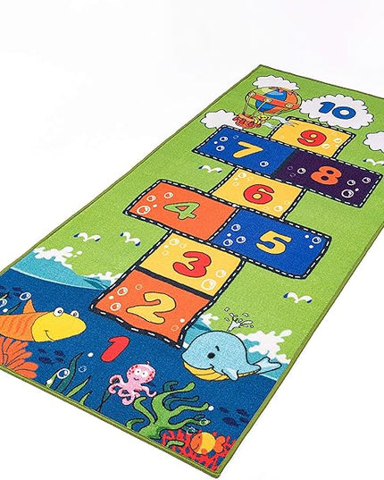 Booooom Jackson Hopscotch Kid Rug 31''x70'' Kids Preschool Rugs for3, 4, 5, 6, and 7 Year Olds,Kids Rugs for Classroom and Bedroom - LeafyLoom
