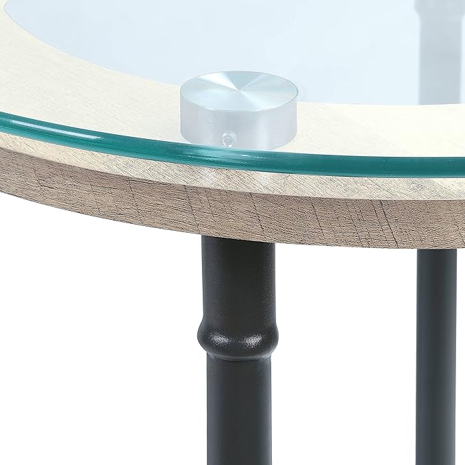 NicBex Coffee Table Morden Tempered Glass Coffee Table with Storage Oval Center Tables with Metal Legs Dining Table for Living Room, Dining Room, Office, and Bedroom,47" W, Transparent+Gray - LeafyLoom