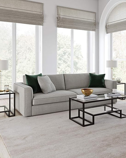 Henn&Hart 22" Wide Square Side Table in Blackened Bronze, Table for Living Room, Bedroom - LeafyLoom