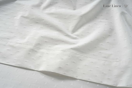 LANE LINEN Split King Sheets for Adjustable Beds - 1000 Thread Count 5PC Sheets Set, 100% Egyptian Cotton, Cool Breathable & Soft, 2 Fitted Fits Upto 16" Deep Pockets - Swiss Dot - White - LeafyLoom