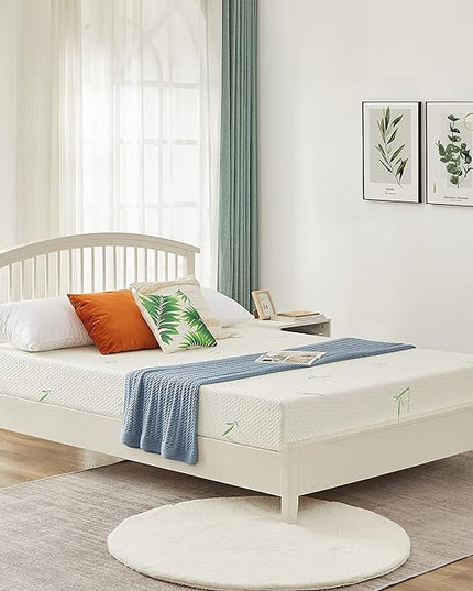 Full Size Mattress, 6 Inch Gel Memory Foam Mattress for Cool Sleep Pressure Relief Bamboo Breathable Cover Medium Firm Full Mattress in a Box, White, CertiPUR-US Certified - LeafyLoom