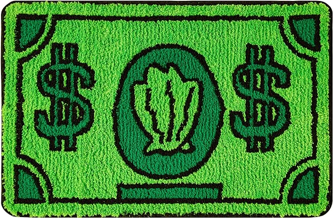 RoomTalks Cute Money Rug 2x3 Cartoon Funny Cool Small Throw Rugs for Girls Bedroom Kids Bathroom Kitchen Dorm Non Slip Machine Washable Soft Shag Accent Floor Rug, Unique Gift for Kids Girls - LeafyLoom