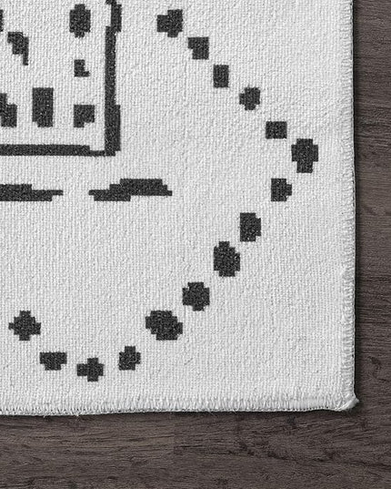 nuLOOM Mila Machine Washable Diamond Trellis Ultra Thin Area Rug, 3' x 5', Ivory - LeafyLoom