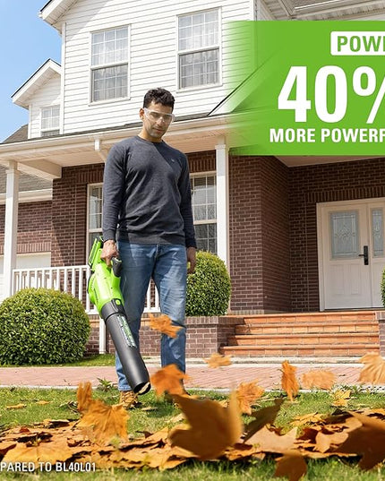 Greenworks 40V (160 MPH / 700 CFM) Cordless Brushless Axial Leaf Blower, 8.0Ah Battery and Charger Included - LeafyLoom