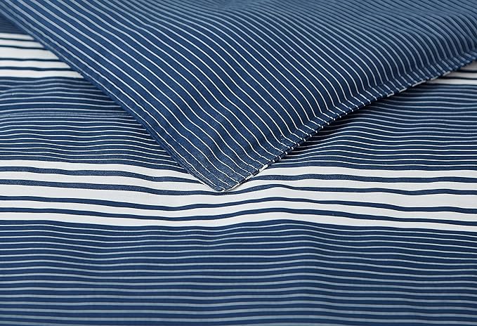 Nautica Comforter Set Reversible Bedding with Matching Sham, Stylish Home Decor, King, Craver Navy/White - LeafyLoom