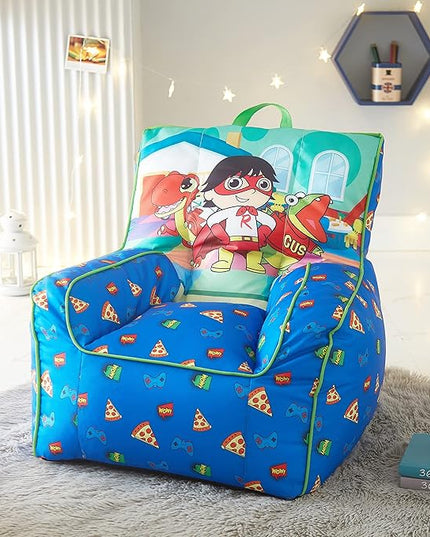 Idea Nuova Ryan's World Toddler Nylon Bean Bag Chair with Piping & Top Carry Handle Large - LeafyLoom
