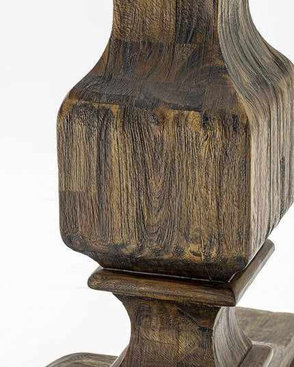 East West Furniture FE3-07-TP Ferris Kitchen Dining Table - a Round Wooden Table Top with Pedestal Base, 48x48 Inch, Distressed Jacobean - LeafyLoom