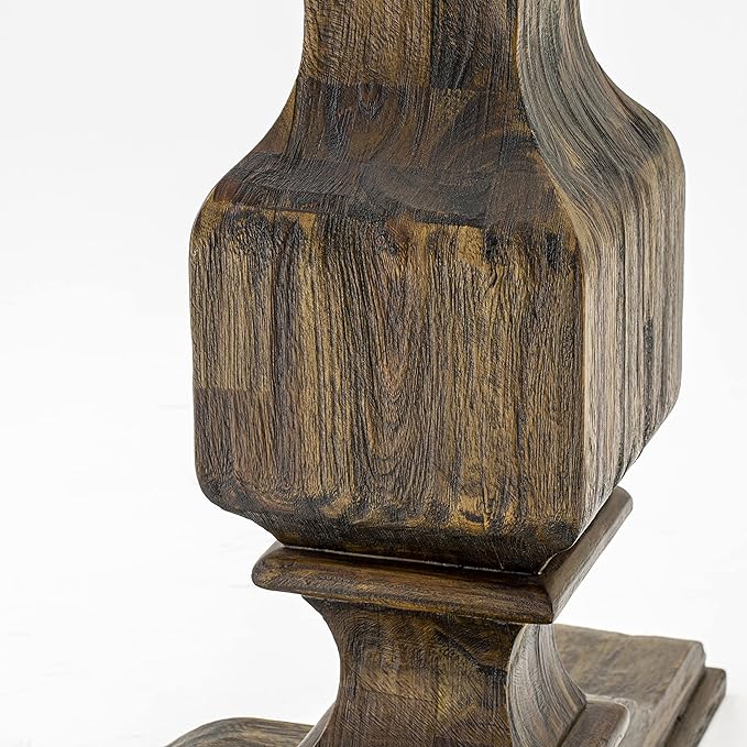 East West Furniture FE3-07-TP Ferris Kitchen Dining Table - a Round Wooden Table Top with Pedestal Base, 48x48 Inch, Distressed Jacobean - LeafyLoom