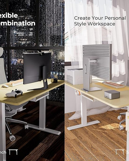 Electric Standing Desk - Adjustable Height with Memory Preset, 55 x 24 Inches Ergonomic Design Stand Up Home Office Standing Desk - LeafyLoom