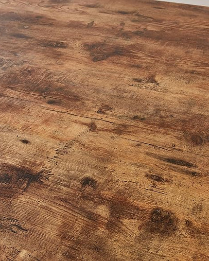 NicBex Dining Table Contemporary Kitchen Table Farmhouse Rustic Rectangle MDF Dining Table, Printed Walnut Table Top and Black Metal Base Rectangular Dining Table, Easy Assembly, Walnut - LeafyLoom