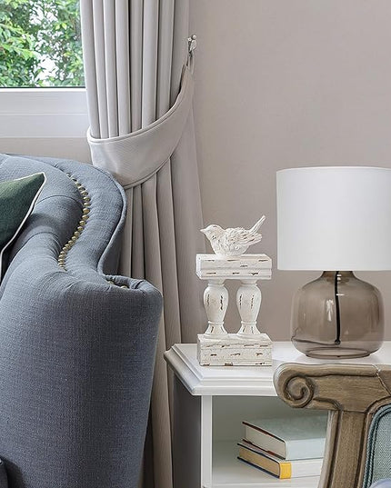 Simple Designs LT2064-SMW Smokey Glass Table Lamp with White Fabric Shade (Pack of 4) - LeafyLoom