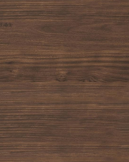 Martha Stewart Ollie Home Office Desk with 3 Drawers in Walnut Wood Grain with Polished Brass Hardware - LeafyLoom