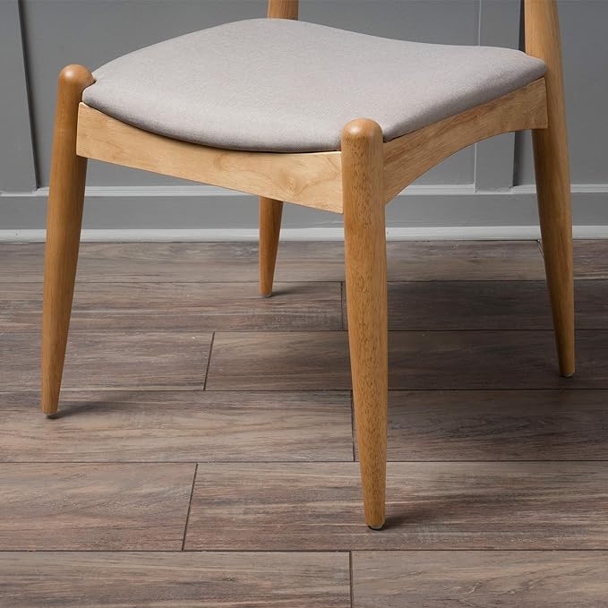 Christopher Knight Home Francie Fabric with Oak Finish Dining Chairs, 2-Pcs Set, Beige - LeafyLoom