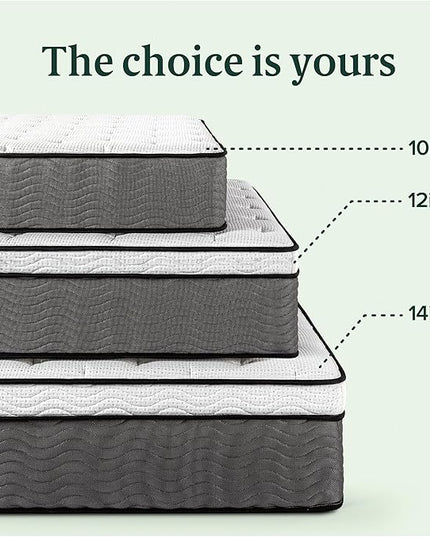 ZINUS 10 Inch True Support Hybrid Mattress [New Version], King, Fiberglass free, Medium Feel, Motion Isolation, Certified Safe Foams & Fabric, Mattress in A Box - LeafyLoom