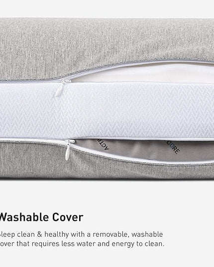 Bedgear Flow Cuddle Curve Pillow - Size 1.0 - Breathable Side Sleeper Pillow - Soft Bed Pillow - Hypoallergenic and Removable Cover - 20" W x 26" L x 5.25" H - LeafyLoom