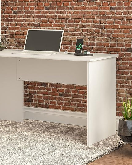 Bush Furniture Cabot 42W Shell Desk Return, 48W x 24D, White - LeafyLoom