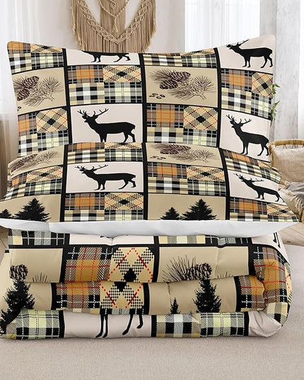 NINENINE Camo Deer Comforter Sets American Flag Bedding Set,Queen Comforter Sets for Boys,Hunting Bedding Set for Kids,Teen Camouflage Bedding Sets with 1 Comforter 2Pillowcases - LeafyLoom