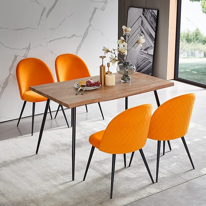 NicBex Haerin-SD-00329-LWJ Dining Chairs, 21.3"x20.5"x33.1", Orange - LeafyLoom