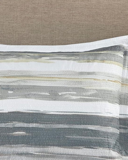 Madison Park Marina Comforter Quilt Combo Set - Modern Luxury Design, All Season Down Alternative Bedding, Matching Shams, Decorative Pillows, Full/Queen(90"x90"), Yellow 8 Piece - LeafyLoom