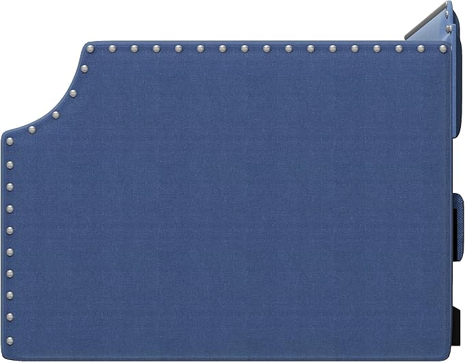 Twin Size Upholstered Trundle, Daybed Frame Sofa Bed for Bedroom Living Room Guestroom, Wood Slat Support, Space Saving Design, Blue - LeafyLoom