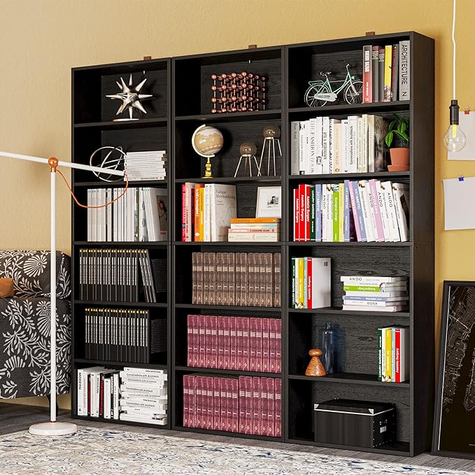 IRONCK Bookshelves and Bookcases Floor Standing 6 Tier Display Storage Shelves 70in Tall Bookcase Home Decor Furniture for Home Office, Living Room, Bed Room - LeafyLoom