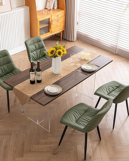 Kidol & Shellder Modern Dining Chairs Set of 2 Kitchen & Dining Room Chairs Upholstered Accent Chair Living Room Chairs Kitchen Chairs Comfy Chair for Bedrooms Waiting Room Home(Olive Green) - LeafyLoom