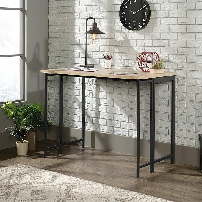 Sauder North Avenue Table with Drop Leaf, L: 47.50" x W: 28.38" x H: 36.13", Charter Oak Finish - LeafyLoom