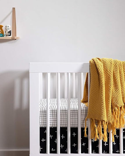Babyletto Hudson 3-in-1 Convertible Crib with Toddler Bed Conversion Kit in White, Greenguard Gold Certified , 53.75x29.75x35 Inch (Pack of 1) - LeafyLoom