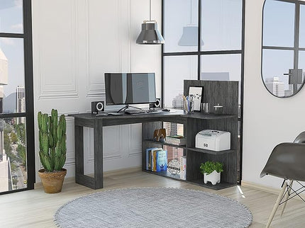 NicBex Kimberly-DW-00046-LWJ Home Office Desks, 51.7"x47.2"x43.3", Gray - LeafyLoom