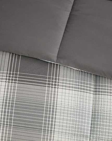 Woolrich Comforter Set, Cabin Lodge, Warm Cover for Colder Season, Modern Cottage-Inspired Down Alternative Ultra Soft Microfiber Bedding, Matching Sham, Plaid Grey King 3 Piece - LeafyLoom