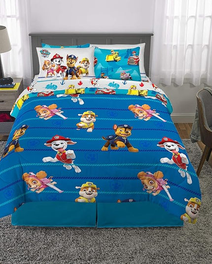 Franco Kids Bedding Super Soft Comforter and Sheet Set with Sham, 7 Piece Full Size, Paw Patrol - LeafyLoom