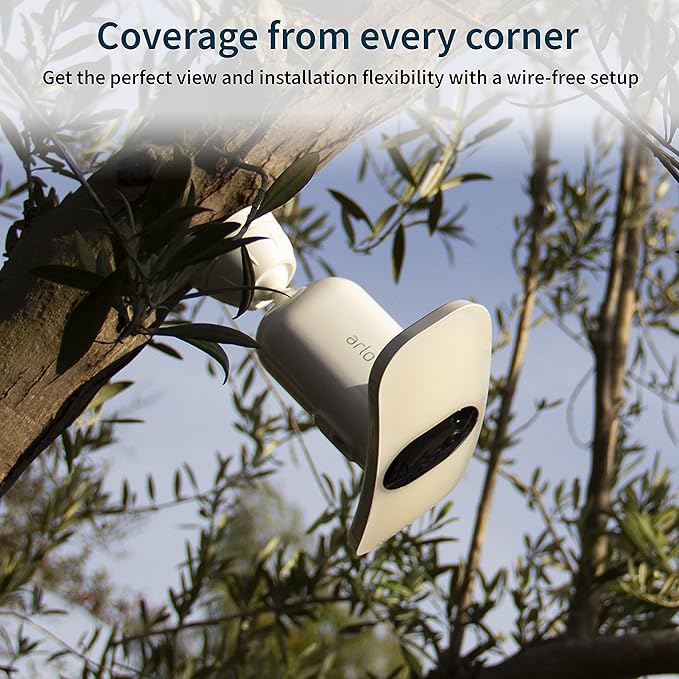 Arlo Pro 3 LED Floodlight Security Camera 2K HDR 2000-3000 Lumens | Wire-Free | Protect Driveways & Alleyways | Connects to Wi-Fi | Color Night Vision, Motion Sensor, 2-Way Audio, Rechargeable (White) Arlo