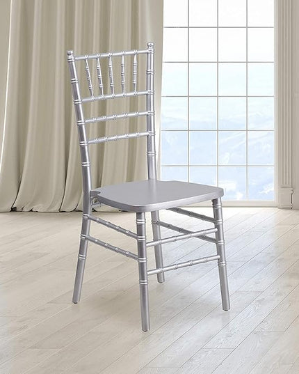 Flash Furniture 2 Pack HERCULES Series Silver Wood Chiavari Chair - LeafyLoom