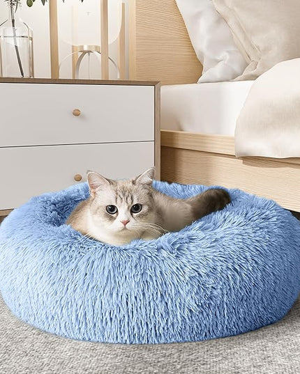 WESTERN HOME WH Calming Dog Bed & Cat Bed, Anti-Anxiety Donut Dog Cuddler Bed, Warming Cozy Soft Dog Round Bed, Dog Cat Cushion Bed for Small Medium Dogs and Cats WESTERNHOME