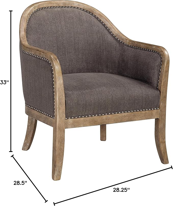 Signature Design by Ashley Engineer Vintage Casual Accent Chair with Nailhead Trim, Brown - LeafyLoom