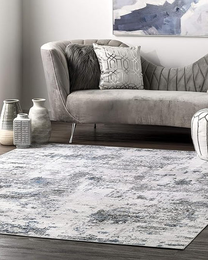 nuLOOM Dali Abstract Machine Washable Area Rug, 5x8, Grey - LeafyLoom