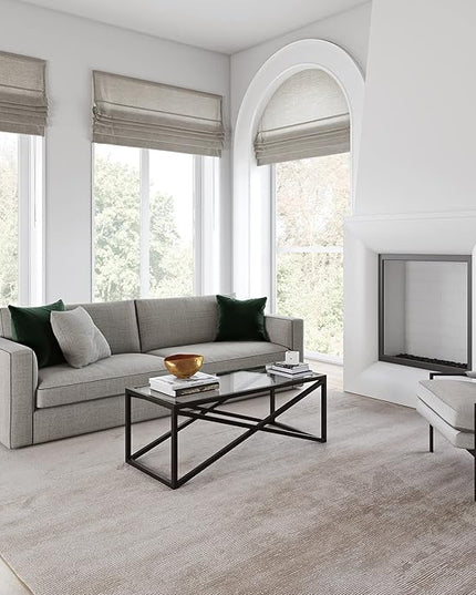 Calix 46'' Wide Rectangular Coffee Table in Blackened Bronze - LeafyLoom