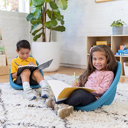 ECR4Kids Leaf Floor Seat, Rocker Chair, Peacock Blue, 6-Piece - LeafyLoom