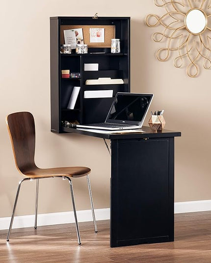 SEI Furniture Convertible Desk, 32.00 in. H x 22.00 in. W x 6.00 in. D, Black - LeafyLoom