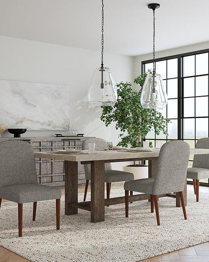 HomePop Classic Parsons Dining Chairs, Gray Woven (Single Pack) - LeafyLoom