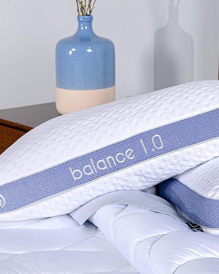 Bedgear Balance Performance Pillow - Size 1.0 - Moisture Wicking Bed Pillow - All Sleep Positions - Medium Firmness Sleeping Pillow - Hypoallergenic, Washable Removable Cover - 20" W x 26" L x 5.25" H - LeafyLoom