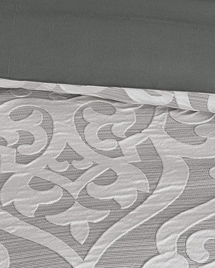 Madison Park Odette Cozy Comforter Set Jacquard Damask Medallion Design - Modern All Season, Down Alternative Bedding, Shams, Decorative Pillows, Cal King(104 in x 92 in), Silver 8 Piece - LeafyLoom