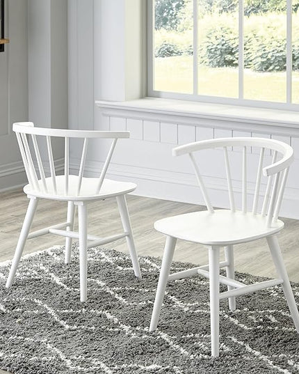 Signature Design by Ashley Grannen Modern 18" Spindle Back Dining Chair, 2 Count, White - LeafyLoom