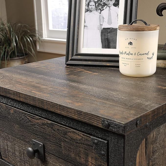Sauder Steel River File Pedestal, L: 20.87" x W: 23.86" x H: 26.58", Carbon Oak Finish - LeafyLoom