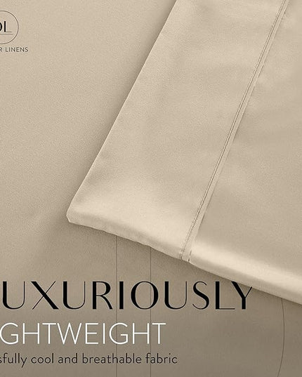 Danjor Linens California King Sheet Set - 6 Piece Set Including 4 Pillowcases - Deep Pockets - Breathable, Soft Bed Sheets - Wrinkle Free - Machine Washable - Taupe Cal King Bed Sheets - 6 pc. - LeafyLoom
