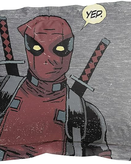 Jay Franco Marvel Deadpool Bite Me Queen Comforter & Sham Set - Super Soft Kids Bedding - Fade Resistant Microfiber (Official Marvel Product) - LeafyLoom