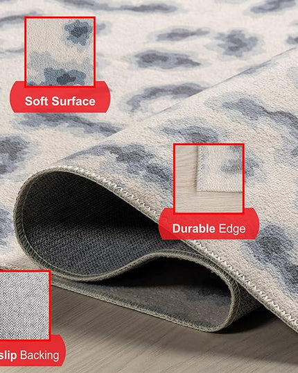 nuLOOM Mason Machine Washable Contemporary Leopard Print Ultra Thin Area Rug, 5' x 8', Grey - LeafyLoom
