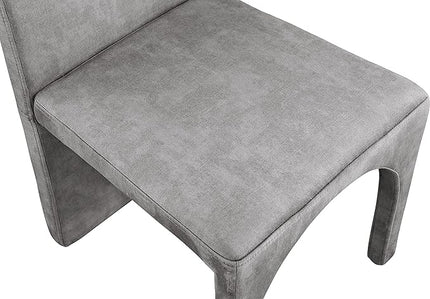 Meridian Furniture Summer Collection Modern | Contemporary Velvet Upholstered Dining Side Chair with Steel Frame, Set of 2, Grey - LeafyLoom