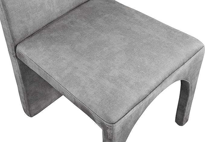Meridian Furniture Summer Collection Modern | Contemporary Velvet Upholstered Dining Side Chair with Steel Frame, Set of 2, Grey - LeafyLoom
