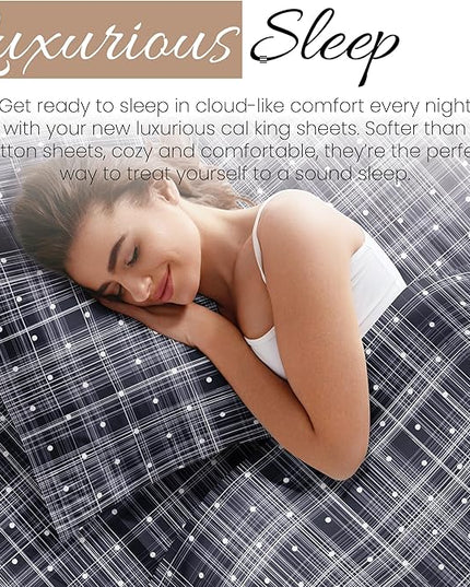 Linen Market 4 Piece Full Bedding Sheet Set (Navy Polka) - Sleep Better Than Ever with These Ultra-Soft & Cooling Bed Sheets for Your Full Size Bed - Deep Pocket Fits 16" Mattress - LeafyLoom